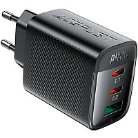 Зарядний пристрій 3xUSB 67W (2xUSB-C+USB-C) Gan A108 Fast Charger Black Acefast (6974316284048)