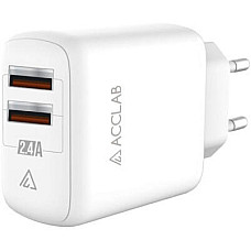 Зарядний пристрій AccLab AL-TC224 2хUSB 5В/2,4A/12W White (1283126538834)