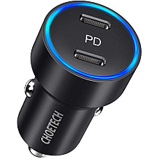 Автомобільний зарядний пристрій Choetech (2xUSB Type C) PD3.0 QC3.0 AFC 36W 2.4A (C0054) (1367964)