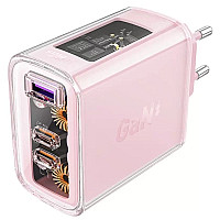 Зарядний пристрій Acefast 3xUSB 65W (2xUSB-C+USB-A) Gan A45 Fast Charger Cherry blossom (6974316282082)