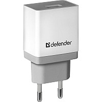 Мережевий зарядний пристрій Defender UPA-21 (1xUSB 2.1A) White (83571)