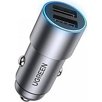 Автомобільний зарядний пристрій Ugreen CD130 (2xUSB 24W (USB-A) QC 3.0 Gray (50592)