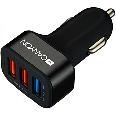 Автомобильний зарядний пристрій Canyon (3USB, 2.1A) Black (CNE-CCA07B)