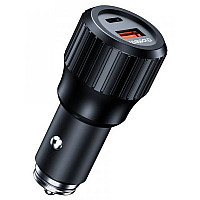 Зарядний пристрій Choetech car USB-A/USB-C 63W QC3.0/PD/PPS black (TC0010-BK)