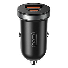 авто зарядка XO CC56 30W Mini Car Charger Type-C PD + USB-A (Чорний) (1750291)