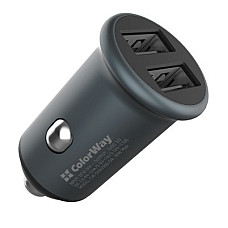 Автомобільний зарядний пристрій ColorWay (2USBx2.4A, 36W) Quick Charge 3.0 Gray (CW-CHA036Q-GR)
