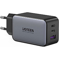 Зарядний пристрій Ugreen 2xUSB-C + 1xUSB 65W GaN gray (10335)