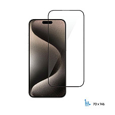 Захисне скло 2E для iPhone 15 Pro, 2.5D FCFG, (1 Pack), чорна рамка (2E-IP-15P-6.1-SMFCFG-BB) (1622829)