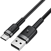 Кабель USB 2.0 AM-Type-C M, 1.2 м, 60W aluminum alloy Black, C22-04 Acefast (6974316285144)