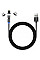 Дата кабель USB 2.0 AM to Lightning + Micro 5P + USB-C 1.0m Magnetic Ro ColorWay (CW-CBUU037-BK)