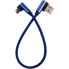 Дата кабель USB 2.0 AM to USB-C 0.25m 90° corner blue Dengos (NTK-TC-UG-SHRT-SET-BLUE)