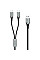 Дата кабель USB 2.0 AM to 2хUSB-C M 1.0m 2.4А 480Mbps Aluminum Vention (CQOHF)