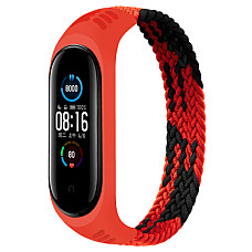 Ремінець BeCover Elastic Nylon Style для Xiaomi Mi Smart Band 5/Mi Smart Band 6 Size L Black/Red (706157)