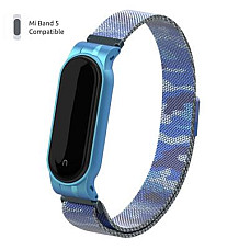 Ремінець Armorstandart Milanese Magnetic Band для Xiaomi Mi Band 5/Mi Band 6 Khaki Blue (ARM56856)
