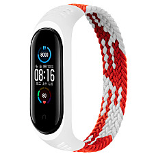 Ремінець BeCover Elastic Nylon Style для Xiaomi Mi Smart Band 5/Mi Smart Band 6 Size L Red/White (706159)
