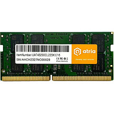 Модуль пам'яті для ноутбука SoDIMM DDR4 16GB 3200 MHz ATRIA (UAT43200CL22SK1/16) (1557480)