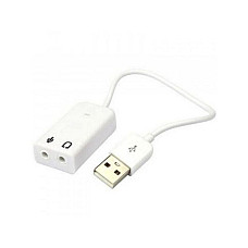 Звукова плата USB, Virtual 7.1 Channel, C-Media, кабель 25 см, біла (B00812) (1827200)