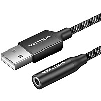 Звукова плата VENTION USB AM to 3.5mm F 0.25m (4pin) 96kHz/24bit DSP noise reduction (CVEBC)