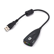 Звукова плата USB, Virtual 7.1 Channel, C-Media, кабель 25 см, чорна (B00811) (1827199)