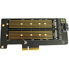 Контролер Dynamode 2х M.2 NVMe M-Key /SATA B-key SSD to PCI-E 3.0 x4/ x8/ x16, (PCI-Ex4- 2xM.2 MB-ke