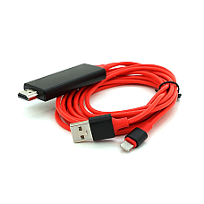 Конвертер Lighting (папа) на HDMI(папа) 1,8м, RED, 4K/2K, BOX (1638924)