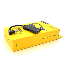 Аудіоконвертор iKAKU KSC-377 MAIQI 4 in 1 audio converter Type-C, Black, Box (1626248)