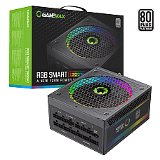Блок живлення ATX 1300W, 80 Platinum,RGB Smart  fa n 140mm,fully modularOPP, OVP, UVP, OCP, OTP, SCP RGB-1300 (ATX3.1 PCIe5.1) GAMEMAX (RGB-1300 (ATX3.1 PCIe5.1))