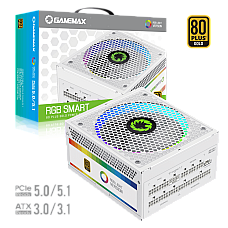 Блок живлення 850W, 80 Gold,ARGB ring fan 140mm,fu lly modularOPP, OVP, UVP, OCP, OTP, SCP RGB 850 PRO WH (ATX3.1PCIe5.1) GAMEMAX (RGB 850 PRO WH (ATX3.1PCIe5.1))