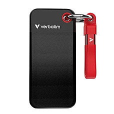 Кишеньковий SSD Verbatim з брелком і кріпленням для кабелю - 1 ТБ чорний/червоний (32192)