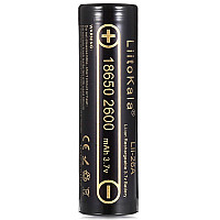 Акумулятор 18650 2600mAh Li-Ion, (2450-2650mah), 3.7V (2.75-4.2V), Blac Liitokala (Lii-26A)