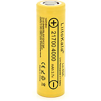 Акумулятор 21700 4000mah (4000-4300mah), 25A, 3.7V (2.5-4.2V), Yellow, PVC BOX Liitokala (Lii-40A /
