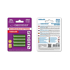 Акумулятор Esperanza AAA 1000mAh Ni-MH * 4 green (EZA102G)
