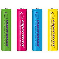 Акумулятор Esperanza AAA 1000mAh Ni-MH * 4 mix of colors (EZA107)