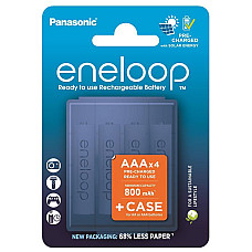 Акумулятор Panasonic Eneloop NI-MH  AAA 800 мАг, 4 шт, з кейсом для зберігання (BK-4MCDEC4CP)