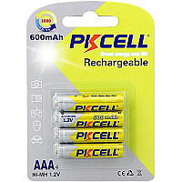 Акумулятор AAA 600mAh, 1.2V Ni-MH, rechargeable battery, PKCELL, 4pcs/card (AAA600-4B) (1710337)