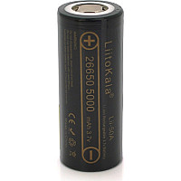 Акумулятор 26650 5000mAh (5100-5500mAh) 25A, 3.7V (2.5-4.2V), Black, 2шт в уп., ціна за 1шт Liitokal