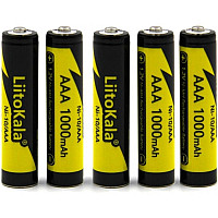 Акумулятор AAA 1000mAh, 1.2V NI-MH, rechargeable battery, LiitoKala, blister 5 pcs (Ni-10/AAA-5B)