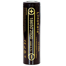Акумулятор 18650 2500mAh Li-Ion, (2450-2650mah), 3.7V (2.75-4.2V), Blac Liitokala (Lii-25A)