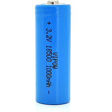 Акумулятор 18500 1000mAh, LiFePO4, TipTop, 3.2V, Blue Vipow (IFR18500-600mAhTT)