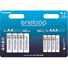 Акумулятор Panasonic AA Eneloop 2000mAh NI-MH * 4 + AAA 800mAh NI-MH * 4 (BK-3MCDE+4MCDE/8CP)