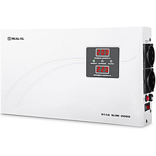 Стабілізатор напруги REAL-EL STAB SLIM-2000, white (EL122400008)