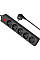 Power filtr 1,8м Defender ES, чорний , 5 розеток, з вимикачем (994840) (1614906)