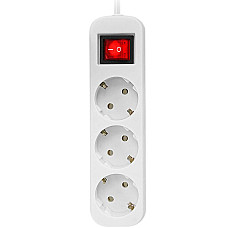 Power filtr 1.8м Defender S318, Вимикач, 3 розетки, з заземленням (992330) (1666307)