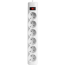 Power filtr 1.8м Defender DFS151, 6 розеток, білий (994890)