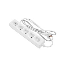 Мережевий подовжувач 2E 5XCEE7/17, 2G*1.0мм, 1.5м, white