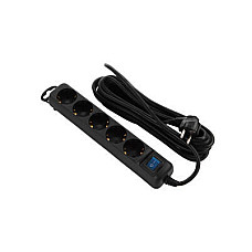 Мережевий подовжувач 2E 5XSchuko з вимикачем, 5м, black (2E-U05ES15M5BK)