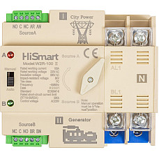 Автоматичний вимикач HiSmart W2R-2P 220V 100A (HS082482)