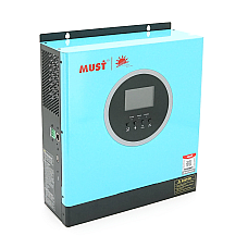 Гібридний інвертор MUST PV18-3524ECO 3500W 24V струм заряду 60A 160-275V MPPT (100А 60-360 Vdc) 3674 x254 5x103 мм. Вага: 5.5 кг.