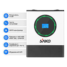 Гібридний інвертор 11kW Sako SUNPOLO-11K 11KW/48V+150A MPPT (1774878)