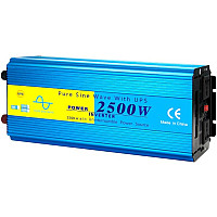 Інвертор Choetech з зарядкою, функція ДБЖ 12220V 2500Вт, LiFePO₄/Li-ion/AGM/GEL, чиста синусоїда (INV-C2500WUPS-EU)